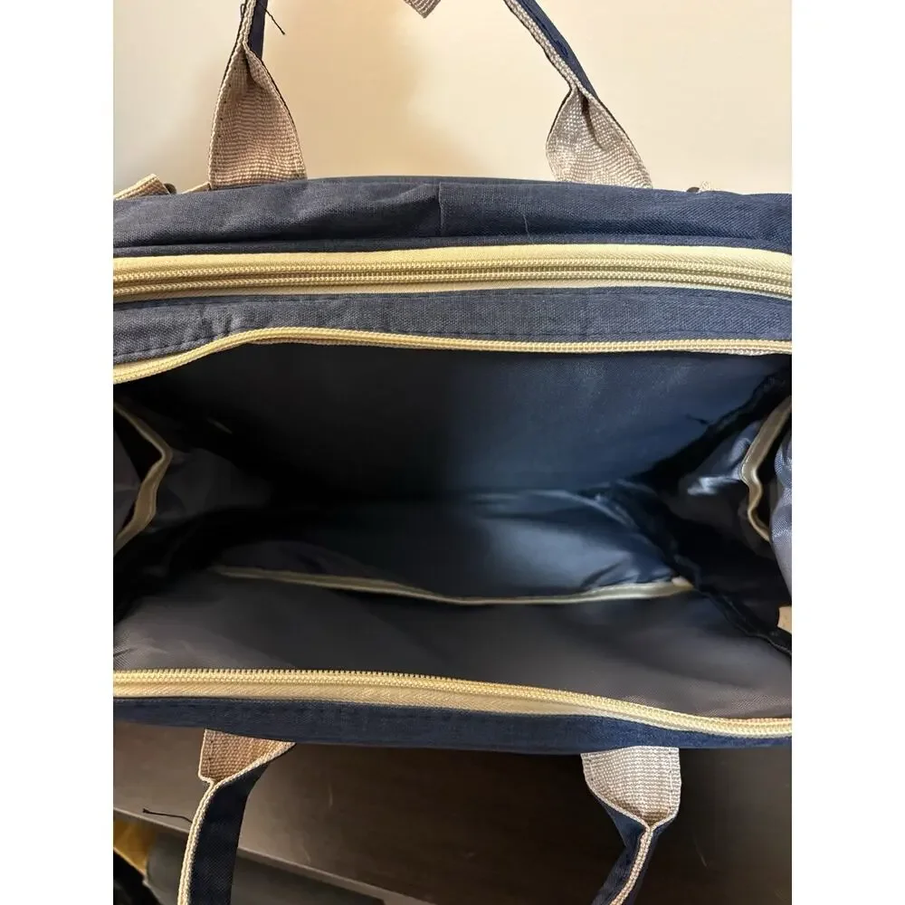New Diaper Bag Backpack Navy Blue Baby Travel Bag Changing Pad Insulated Pockets